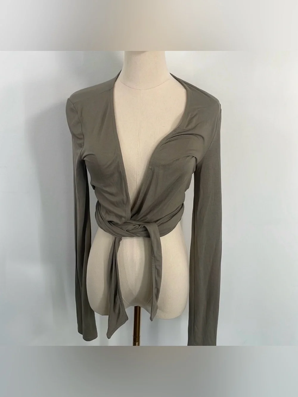 Free People Beach Olive Wrap Surplice Top Sz S